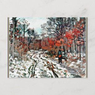 Carte Postale Monet - Chemin à travers la forêt, Effet neige