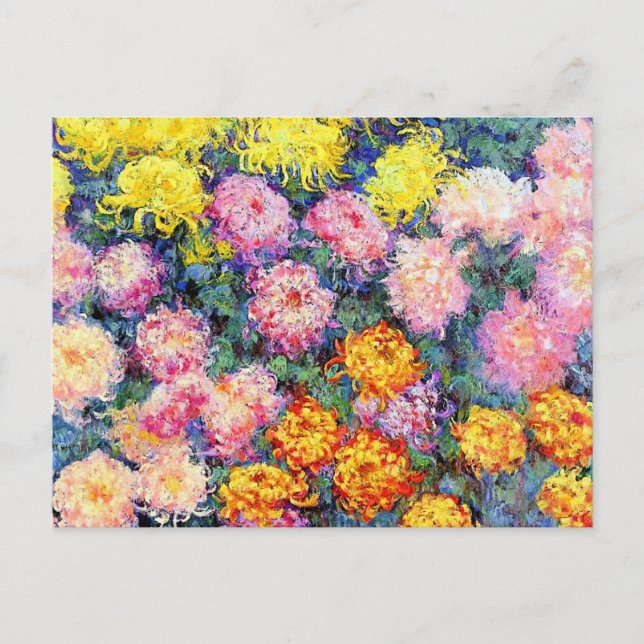 Carte Postale Monet - Chrysanthèmes, peinture de 1897,  (Devant)