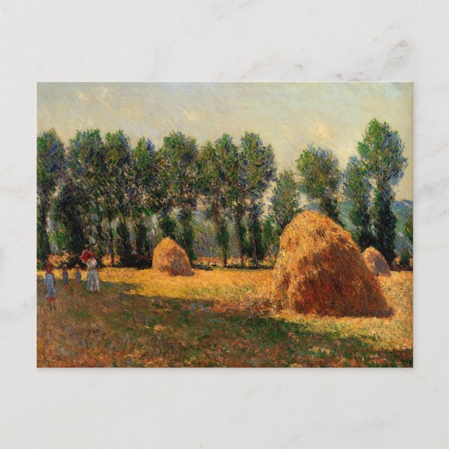 Carte Postale Monet - Emballages d'Haystacks à Giverny, 1885 (Devant)