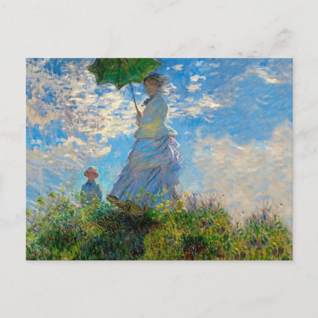 Carte Postale Monet Femme Parasol Impressionnisme (Devant)