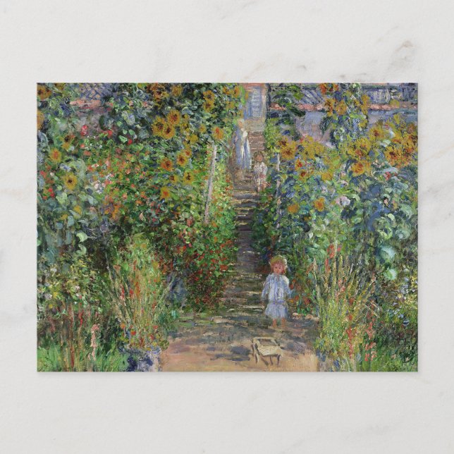 Carte Postale Monet Garden Vetheuil Impressionim Peinture (Devant)