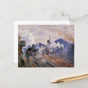 Carte Postale Monet - Gare Saint-Lazare, Piste Sortant,