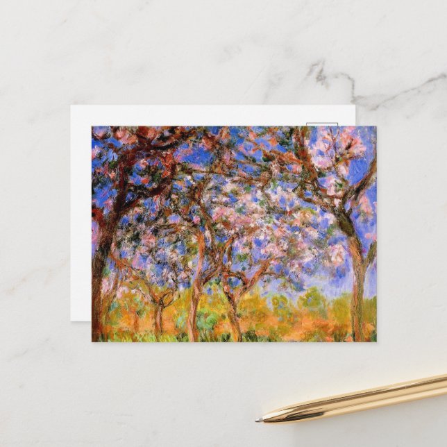 Carte Postale Monet - Giverny au printemps (Devant/Arrière en situation)