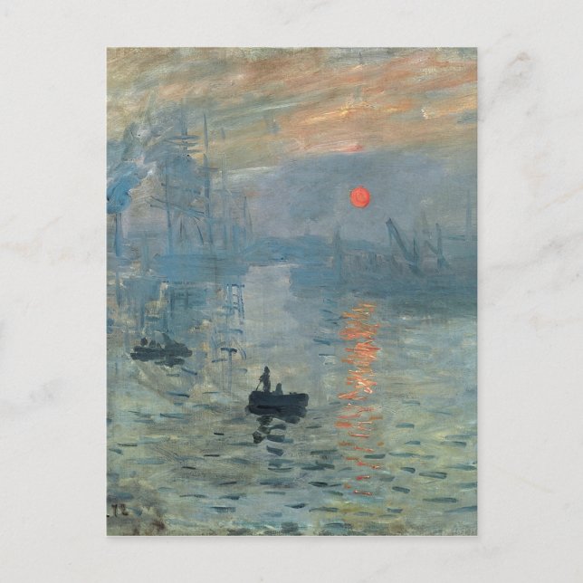 Carte Postale Monet Impression Sunrise Soleil Levant Peinture Le (Devant)