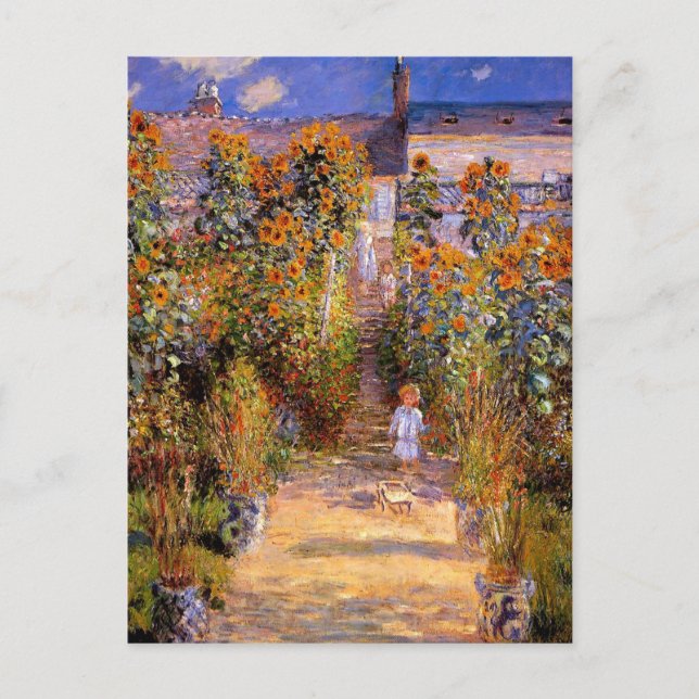 Carte Postale Monet - Jardin de Monet à Vetheuil (Devant)