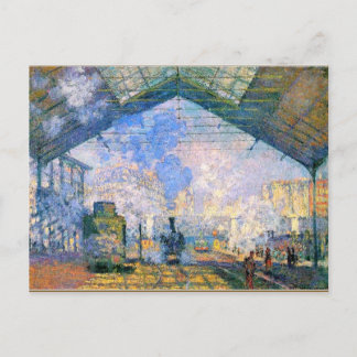Carte Postale Monet - La gare Saint-Lazare, art