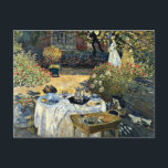 Carte Postale Monet - Le déjeuner, 1873 artwork<br><div class="desc">Monet - The Luncheon,  carte postale 1873.  VIRGINIA5050* - Cadeaux créatifs et insolites pour toutes les occasions à www.zazzle.com/virginia5050* INTERNATIONAL GIFTS à zazzle.com/InternationalGifts,  Florida Gift Store à zazzle.com/FloridaGiftStore*,  RETIREMENT GIFT STORE à zazzle.com/RetirementGiftStore,  I LOVE GIFT STORE à zazzle.com/ILoveGiftStore,  et BIRTHDAY GIFT STORE à zazzle.com/BirthdayGiftStore*</div>