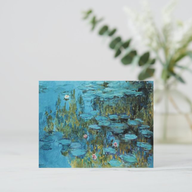 Carte Postale Monet - Lys d'Eau, Turquoise, (Debout devant)