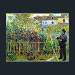 Carte Postale Monet Peinture dans son jardin<br><div class="desc">Célèbre tableau de Monet par l'artiste impressionniste Pierre Auguste Renoir.</div>