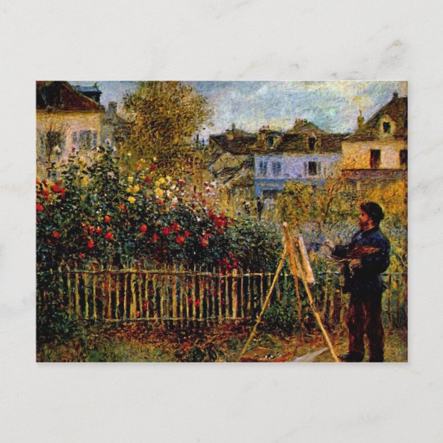 Carte Postale Monet peinture dans son jardin par Claude Monet (Devant)