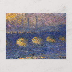 Carte Postale Monet - pont Waterloo, temps couvert,