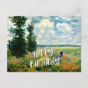 Carte Postale Monet - Poppy Field, Argenteuil, voeux d'anniversa