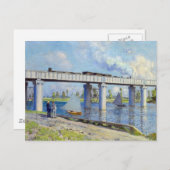 Carte Postale Monet - Railway Bridge at Argenteuil (Devant / Derrière)