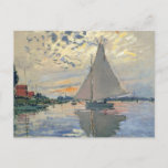 Carte Postale Monet Sailboat Français Impressionnisme Art classi<br><div class="desc">Monet Sailboat - This beautiful French sailboat is by French impressionnonist Claude Monet, né en 1874. Monet était un des artistes les plus influents de l'impressionnisme rench. Le titre exact du painting est "Sailboat at Petit-Gennevilliers, " an oil on canvas. The painting shows a single sailboat with a lively sunset...</div>