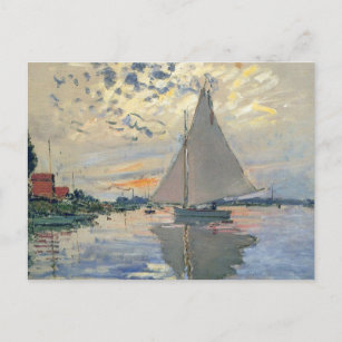 Carte Postale Monet Sailboat Français Impressionnisme Art classi