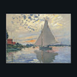 Carte Postale Monet Sailboat Français Impressionnisme Art classi<br><div class="desc">Monet Sailboat - This beautiful French sailboat is by French impressionnonist Claude Monet, né en 1874. Monet était un des artistes les plus influents de l'impressionnisme rench. Le titre exact du painting est "Sailboat at Petit-Gennevilliers, " an oil on canvas. The painting shows a single sailboat with a lively sunset...</div>