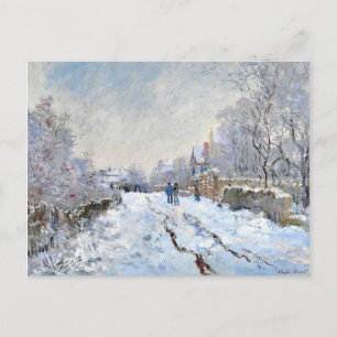 Carte Postale Monet - Scène de neige à Argenteuil