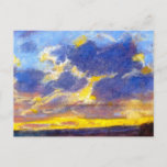 Carte Postale Monet - Tombe de nuit, célèbre peinture,<br><div class="desc">La tombée de la nuit,  peinture colorée d'art raffiné de Claude Monet</div>