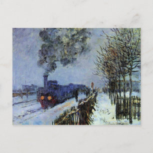 Carte Postale Monet - Train dans la neige, la Locomotive