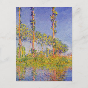 Carte Postale Monet Trois peupliers Paysage Vintage été