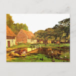 Carte Postale Monet - Une ferme en Normandie<br><div class="desc">Une ferme en Normandie,  peinture de paysage d'art de l'impressionniste français,  Claude Monet</div>