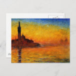 Carte Postale Monet - Venise au crépuscule<br><div class="desc">Twilight Venice,  tableau d'art de l'artiste impressionniste français Claude Monet</div>