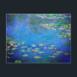 Carte Postale Monet Water Lilies 1906<br><div class="desc">Carte postale avec peinture à l’huile de Claude Monet Water Lilies (1906). Une vie tranquille de l'interaction entre la lumière et la réflexion sur de beaux nénuphars dans un étang. Un grand cadeau pour les amateurs d'impressionnisme et d'art français.</div>