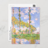 Carte Postale Monet Wind Poplars dans Sun Vintage Landcape (Devant / Derrière)