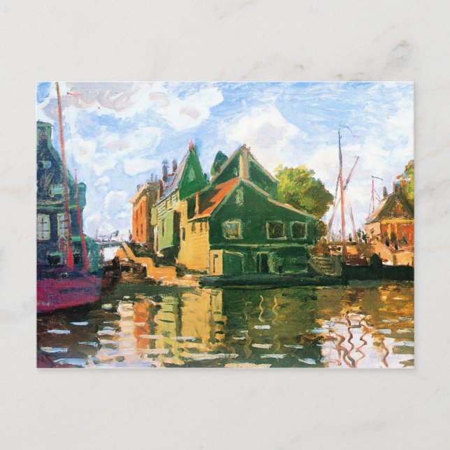 Carte Postale Monet - Zaandam, Canal, 1871 peinture d'art (Devant)