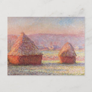 Carte Postale Monet's Haystacks, White Frost, Sunrise