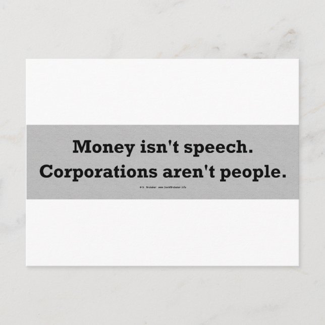 Carte Postale MoneySpeechCorpPersonne (Devant)