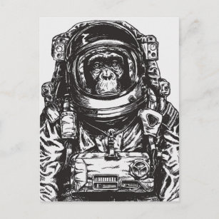 Carte Postale Monkey Astronaut
