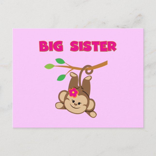 Carte Postale Monkey Big Sister (Devant)