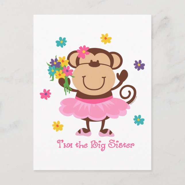 Carte Postale Monkey Big Sister (Devant)