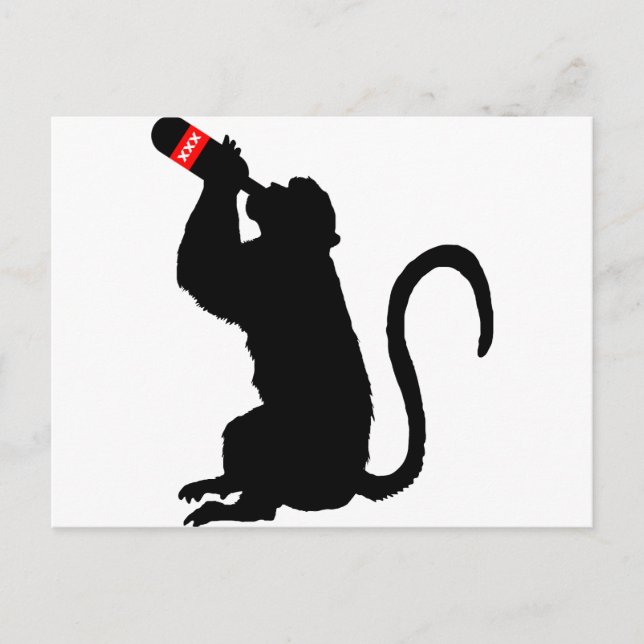 Carte Postale Monkey Booze (Devant)