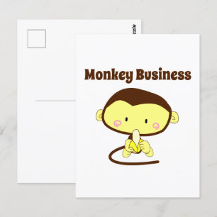 Carte Postale Monkey Business Drôle Cartoon Monkey Design