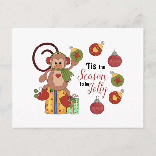Carte postale Monkey Christmas (Devant)
