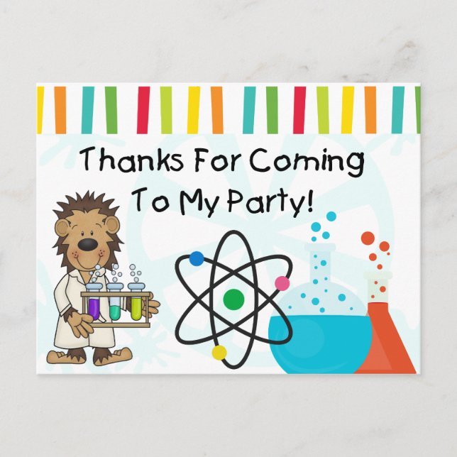 Carte Postale Monkey Mad Scientifique Anniversaire Merci (Devant)