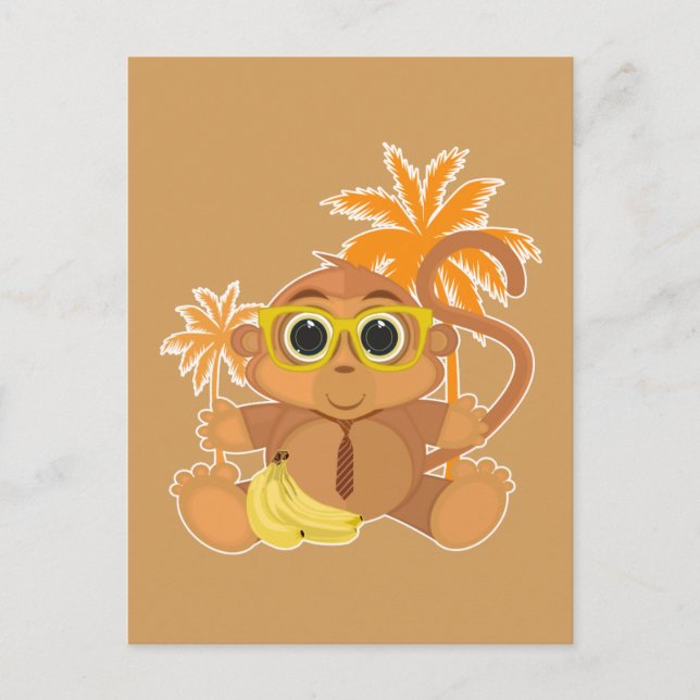 Carte Postale Monkey Nerd (Devant)