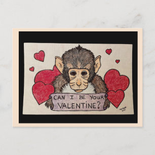 Carte postale Monkey Valentines