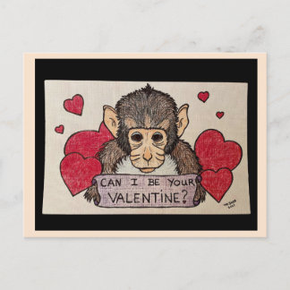 Carte postale Monkey Valentines