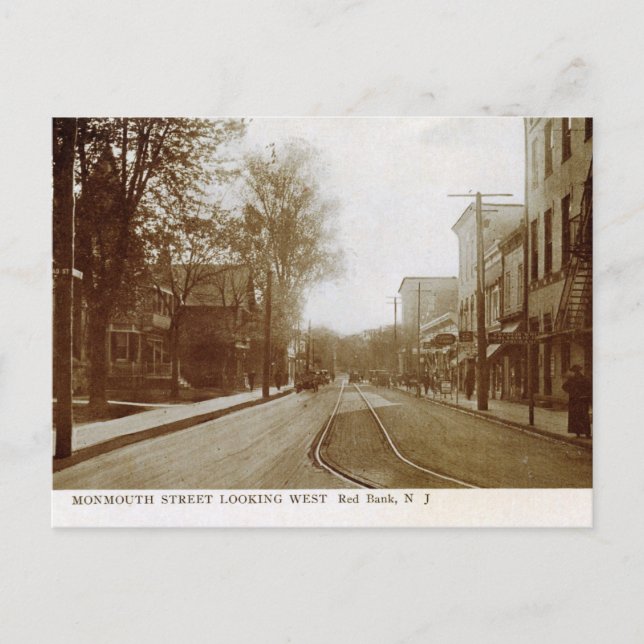 Carte Postale Monmouth St., Red Bank, NJ Vintage (Devant)