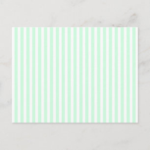 Carte Postale Monnaie d'été Pale Green Mint & White Stripe