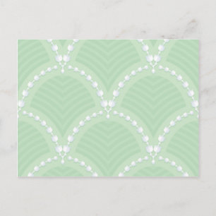Carte Postale Monnaie, mignonne, blanc, art déco, perle, motif,