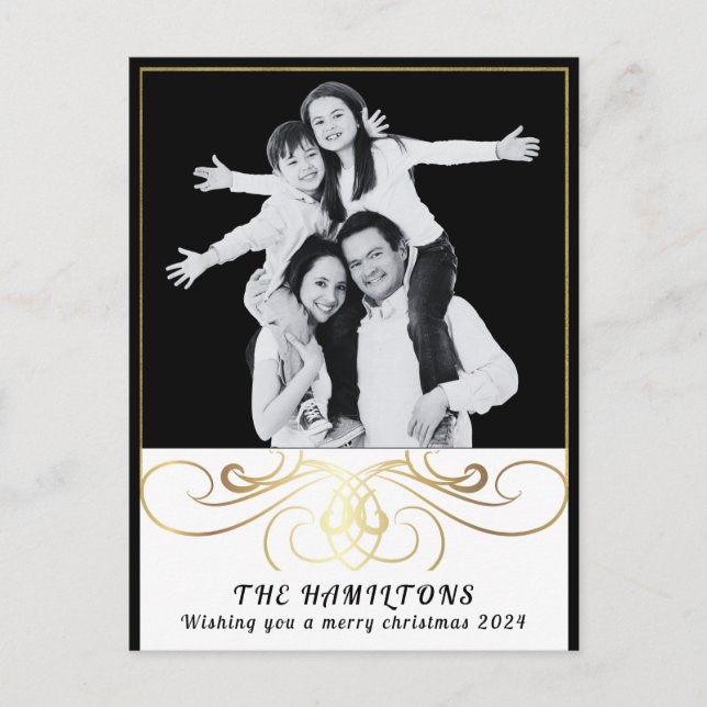 Carte postale monochrome Elegance noir et blanc (Devant)