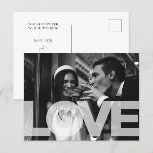 Carte Postale Monochrome Moderne typographie styliste mariage ph