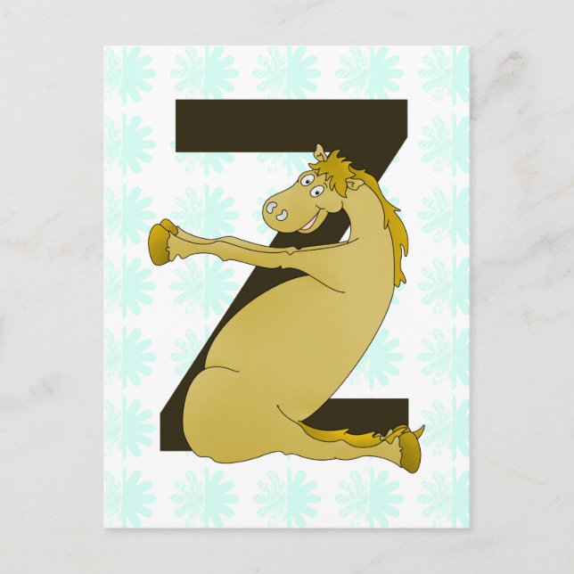 Carte Postale Monogram Z Funny Pony Customisé (Devant)