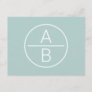 Carte Postale Monogramme à deux initiales moderne