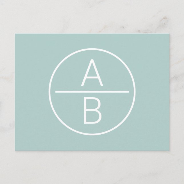 Carte Postale Monogramme à deux initiales moderne (Devant)