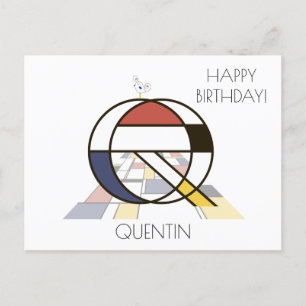 Carte Postale Monogramme Art Moderne. Lettre Q